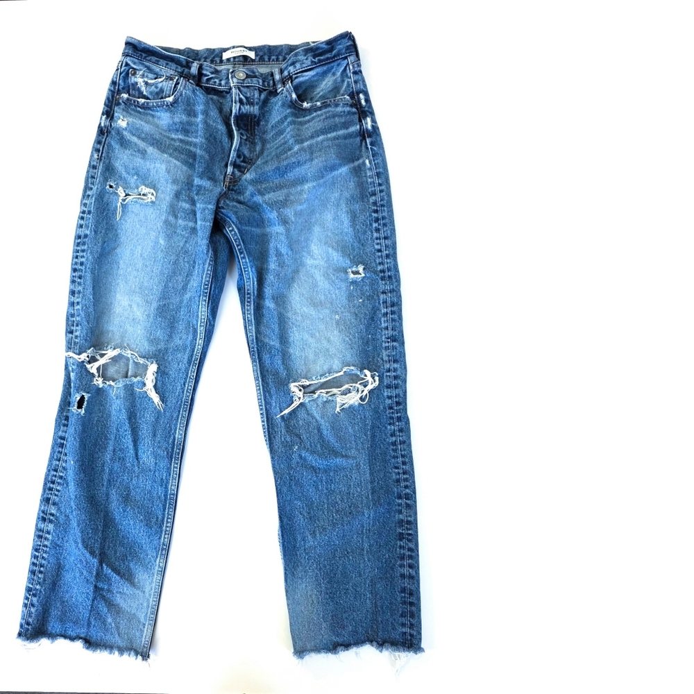 Moussy Vintage Boyfriend Distressed Jeans 31 Designer Staple Normcore High Waist